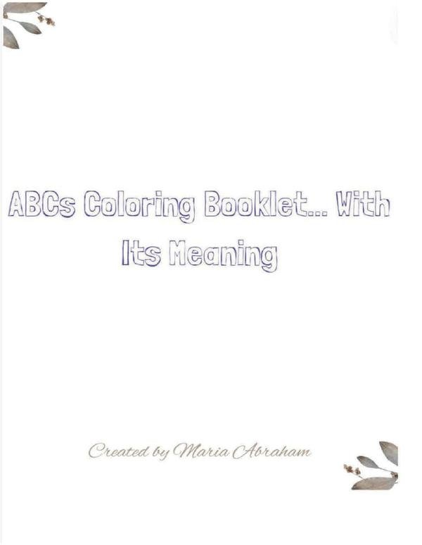 1276672_IMAGEN_TAPA_G_004 ABCs Coloring Booklet... With Its Meaning:: Created by Maria Abraham - Imagen 1